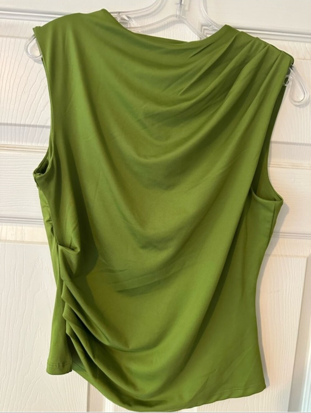 H&M Chartreuse Green Draped Tank Top